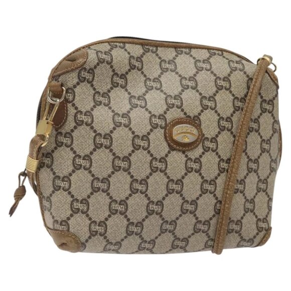 GUCCI GG Plus Supreme Shoulder Bag PVC Beige Gold Auth BA1910 - Picture 1 of 15